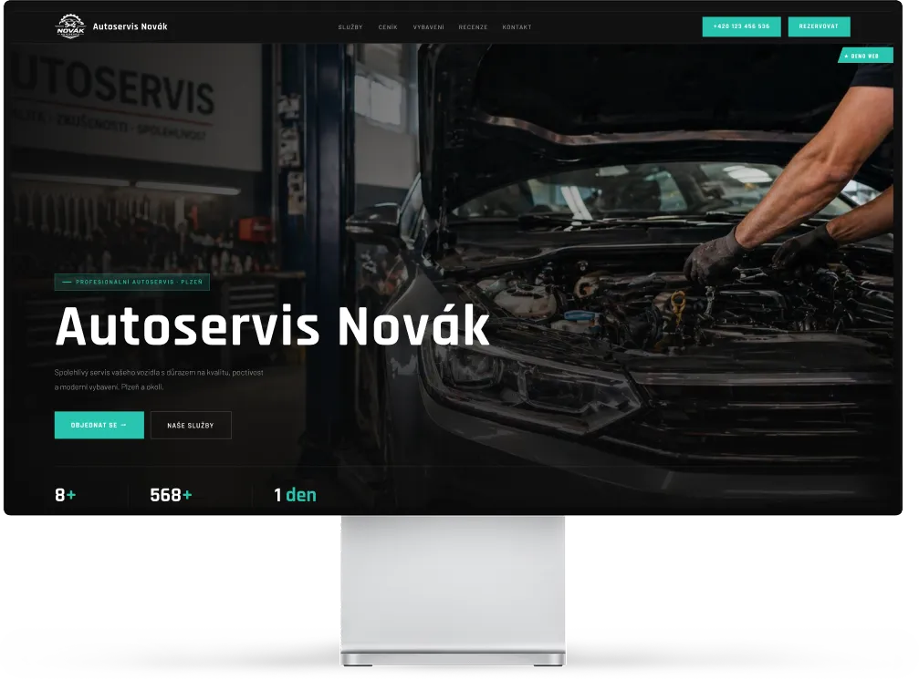 Mockup autoservisu zelená