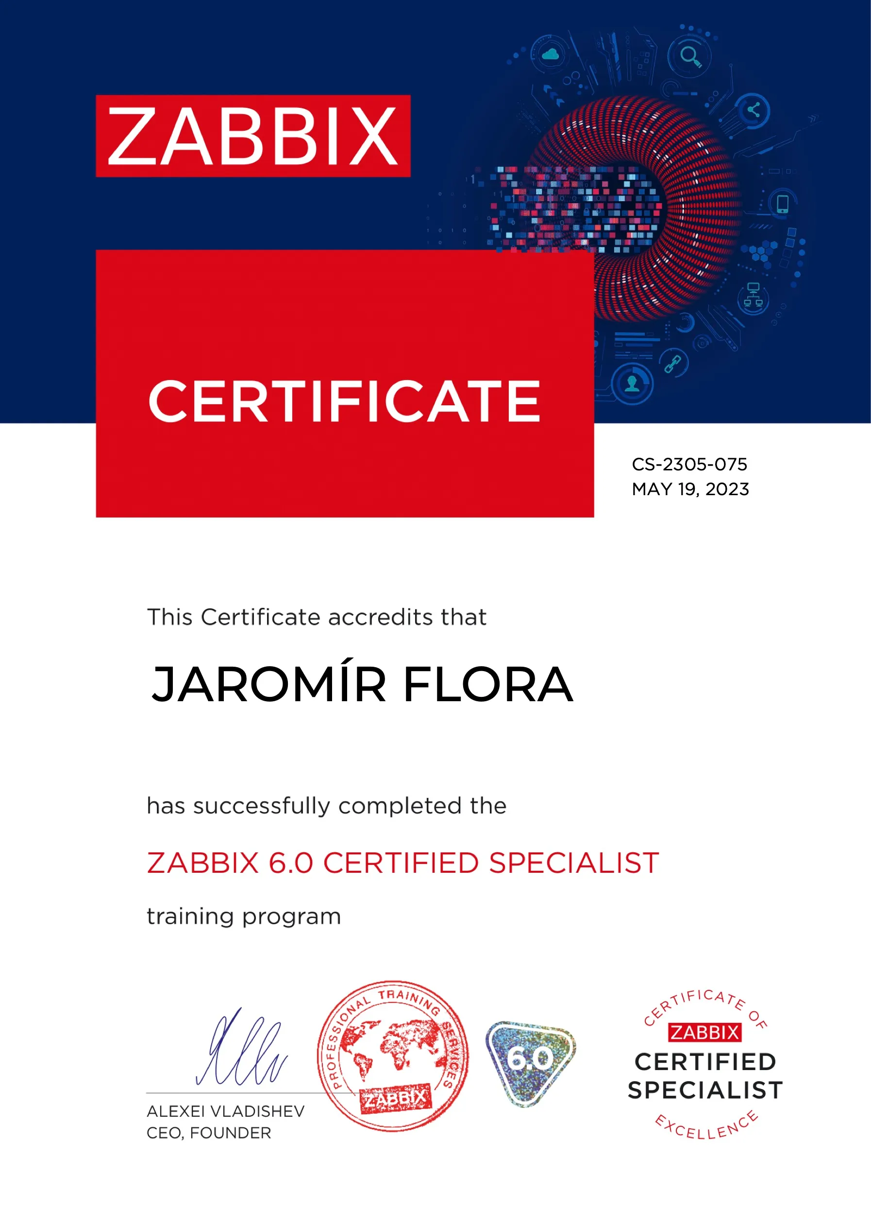 Certifikát Zabbix Administrator